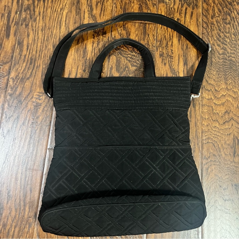 Vera Bradley Black Quilted Tote with Detachable Convertible Crossbody Strap - Picture 10 of 13